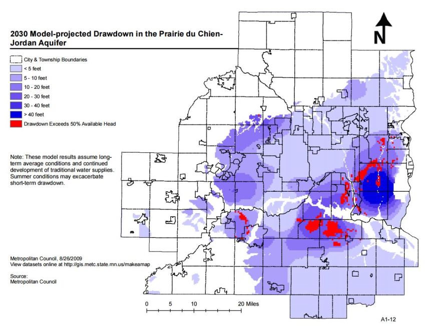 2030 projected drawdown